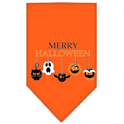 Merry Halloween Screen Print Bandana Orange Small